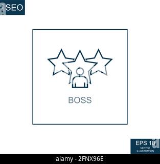 Abstract business icons, CEO chief boss - Vector illustration Stock Vector