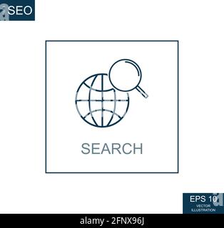 Abstract business icons, SEO information search - Vector illustration Stock Vector