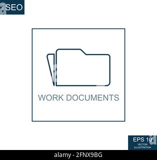 Abstract business icons, SEO work papers - Vector illustration Stock Vector