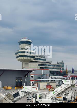 Control Tower and terminal A building of former Berlin International Airport Tegel Stock Photo