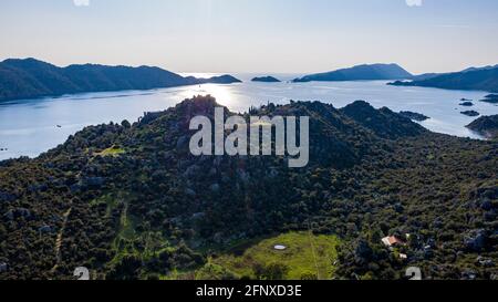 High resolution Turkey island. Located in the city of Antalya, this Kekova island impresses tourists with its unique view and nature. Stock Photo
