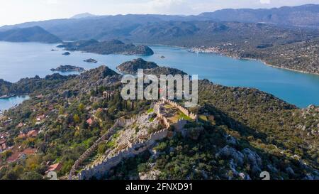 High resolution Turkey island. Located in the city of Antalya, this Kekova island impresses tourists with its unique view and nature. Stock Photo