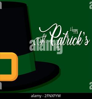 Saint patricks day poster Elf hat Vector illustration Stock Vector