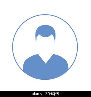 Man avatar icon silhouette. Male and female avatar profile sign, face silhouette vector Stock Vector