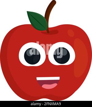 Happpy apple cartoon Healthy food - Vector illustration Stock Vector