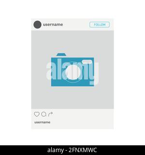 Social media mobile app page template. Minimal design. Vector. Stock Vector