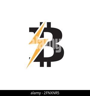 Vector illustration Bitcoin crypto currency logo design Stock Vector