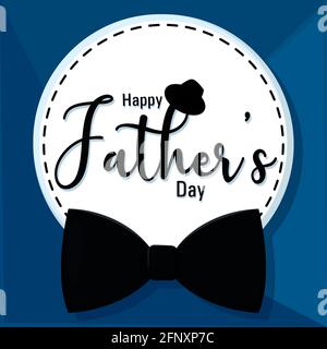Father day card with a bowtie and hat Vector illustration Stock Vector