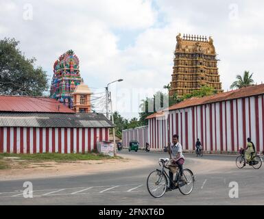 Muthu Vinayagar and Nallur Kandaswamy Hindu Temples on Kovil Road, Jaffna, Northern Province, Sri Lanka Stock Photo