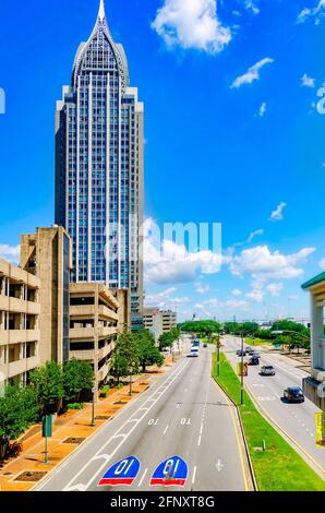 The RSA Battle House Tower is pictured on Water Street, May 14, 2021, in Mobile, Alabama. Stock Photo