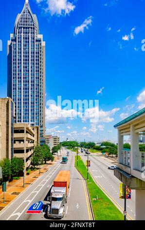 The RSA Battle House Tower is pictured on Water Street, May 14, 2021, in Mobile, Alabama. Stock Photo