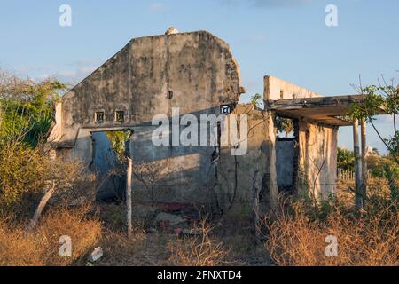 Derelict house that suffered damage during the civil war, Mullaitivu, Northern Province, Sri Lanka Stock Photo