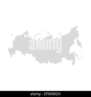 Russia vector map, country flat silhouette border. Russia digital map eurasia. Stock Vector