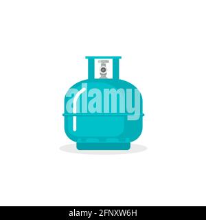 Gas cylinder vector tank. Lpg propane bottle icon container. Oxygen gas cylinder canister fuel storage Stock Vector