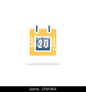 Calendar. Diary date. Color icon with shadow. Commerce glyph vector illustration Stock Vector
