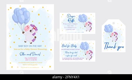 It S A Boy Shower Card Invitation Template With Cute Baby With Candy Labels With Letters And Kids Illustration Baby Embryo In Tummy Stock Vector Image Art Alamy