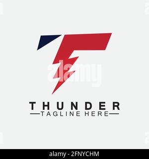 Letter T Thunder electric lightning logo vector illustration design.Flash T Letter Logo, Electrical Bolt Logo Vector Stock Vector