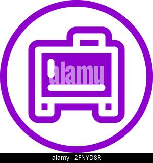 Water storage icon in flat design with purple color and outline on a line circle background. Stock Vector
