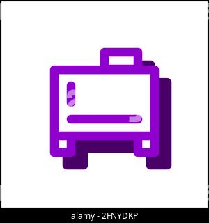 Water storage icon in flat design with purple color and drop shadow. Stock Vector