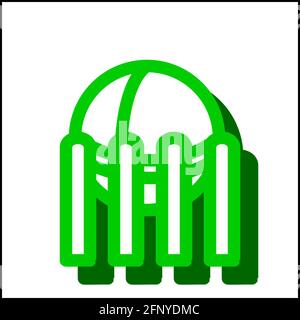 Gas tank icon in flat design with green color and drop shadow. Stock Vector