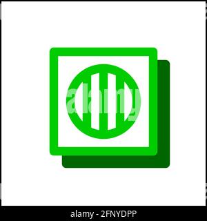 Outdoor unit icon in flat design with green color and drop shadow. Stock Vector