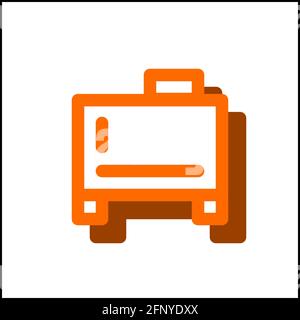 Water storage icon in flat design with orange color and drop shadow. Stock Vector