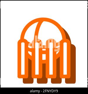 Gas tank icon in flat design with orange color and drop shadow. Stock Vector