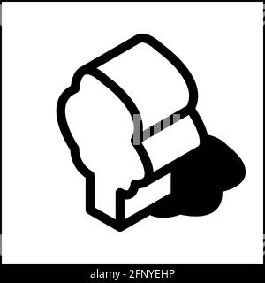 Soft tree icon in isometric flat design with black color and shape of a shadow. Stock Vector