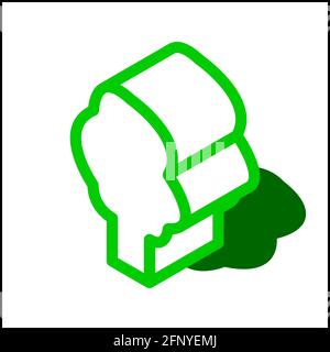 Soft tree icon in isometric flat design with green color and shape of a shadow. Stock Vector