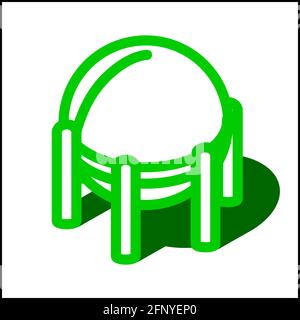 Gas tank icon in isometric flat design with green color and shape of a shadow. Stock Vector