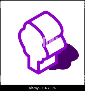 Soft tree icon in isometric flat design with purple color and shape of a shadow. Stock Vector