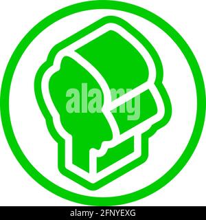 Soft tree icon in isometric flat design with green color and outline on a line circle background. Stock Vector