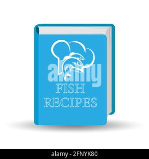Books with fish recipes. Vector illustration, for websites, apps, and creative design. Flat Style Stock Vector