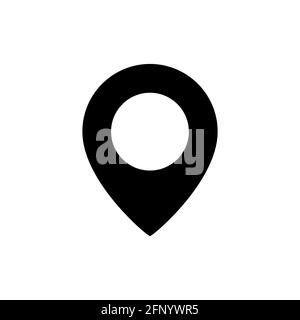 Location icon. Map pin black symbol. Pointer silhouette sign. Vector illustration isolated on white Stock Vector