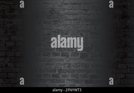 Luxury black metal gradient background with distressed brick wall texture. Vector illustration Stock Vector