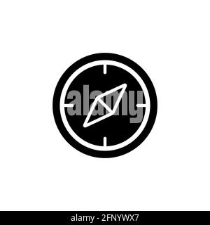 Compass icon. Navigation equipment symbol black silhouette. Vector illustration isolated on white Stock Vector