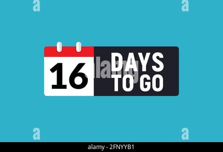 16 days to go last countdown icon. Sixteen days go sale price offer promo deal timer, 16 days only Stock Vector