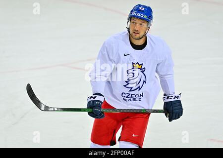 Riga, Latvia. 20th May, 2021. Jan Kovar attends a training session of the Czech national team within the 2021 IIHF Ice Hockey World Championship in Riga, Latvia, on May 20, 2021. Credit: Vit Simanek/CTK Photo/Alamy Live News Stock Photo