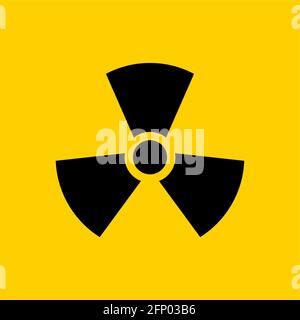 Radioactive icon nuclear symbol. Uranium reactor radiation hazard ...