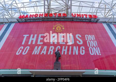 View of Old Trafford Football Stadium, Salford, Manchester, England, United Kingdom, Europe Stock Photo