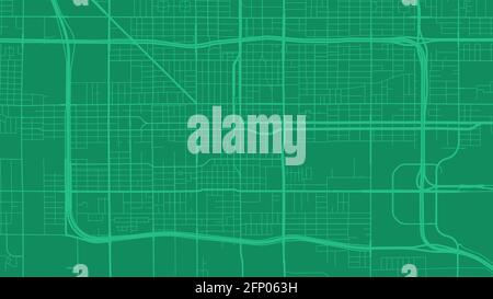 Green Phoenix city area vector background map, streets and water cartography illustration. Widescreen proportion, digital flat design streetmap. Stock Vector