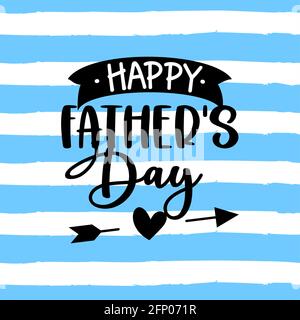 Happy Father’s Day lettering greeting card set. Handmade calligraphy vector illustration. Good for posters, textiles, gifts. Stock Vector