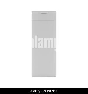 Plastic non-transparent shampoo bottle, front view. Isolated on white background, 3D render. Stock Photo