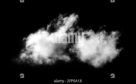 white Clouds isolated on black background. Stock Photo