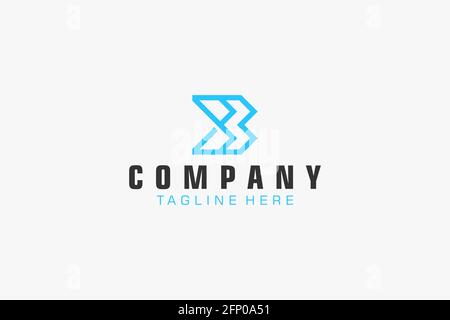 Abstract Initial Letter B Logo. Usable for Business, Technology and Branding Logos. Flat Vector Logo Design Template. Stock Vector