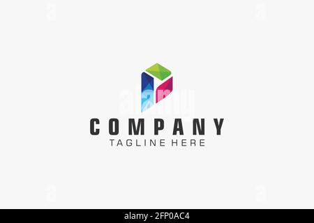 Abstract Initial Letter P Logo. Usable for Business, Technology and Branding Logos. Flat Vector Logo Design Template. Stock Vector
