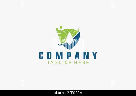 Inspections Pest Vector illustration shape house and leaves for property Stock Vector