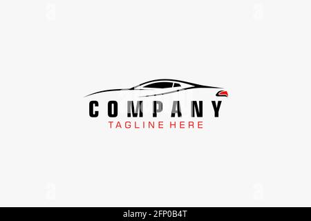 automotive sport car racing logo design Stock Vector