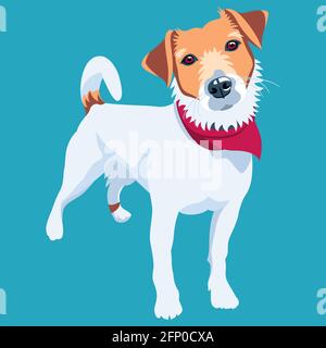 dog Jack Russell Terrier icon flat design Stock Vector