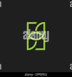 letter nu leaf shape geometric linear logo vector Stock Vector